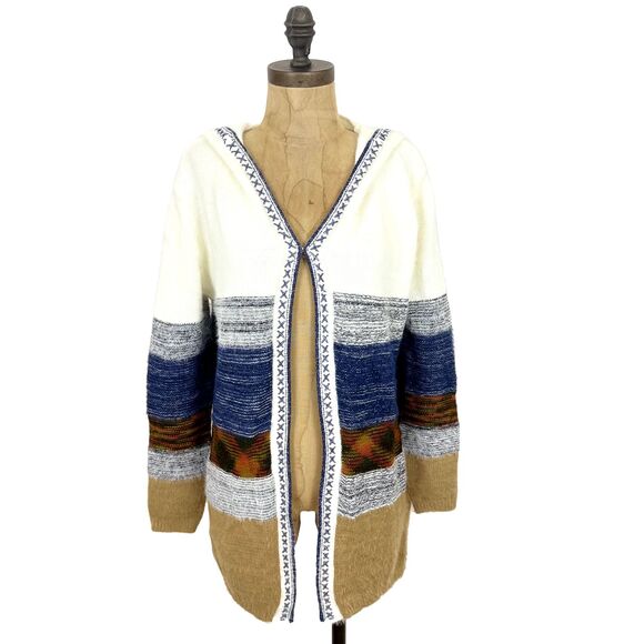 Fate Stitch Fix Dalton Contrast Stitch Cardigan S Hooded Southwest NWT B47 - Picture 1 of 6